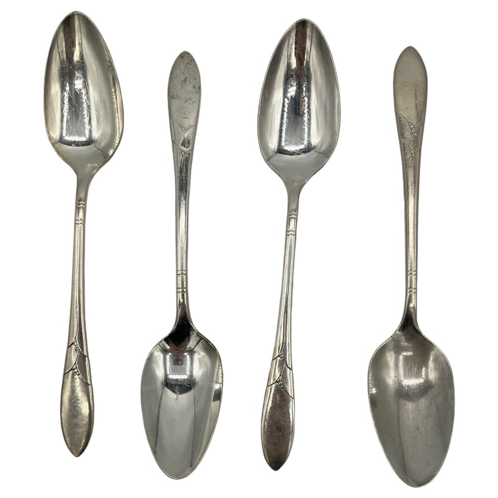 4 Oneida Community LADY HAMILTON Silverplate Teaspoons‎ 6 1/8" Flatware